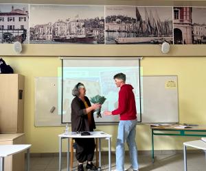 Prva ravnateljica šole gospa Vojka Štular na obisku