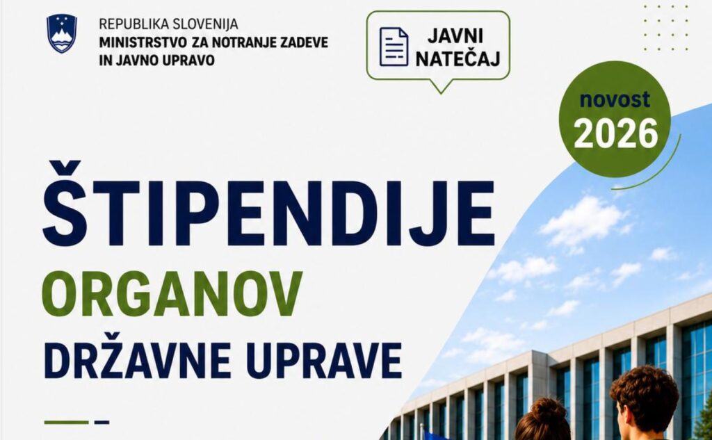 OBVESTILO &Scaron;TIPENDIJE ZA DEFICITARNE POKLICE IN &Scaron;TIPENDIJE ORGANOV DRŽAVNE UPRAVE